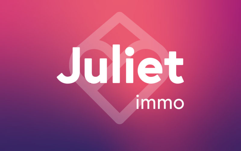 Logo Juliet Immo sur fond rose
